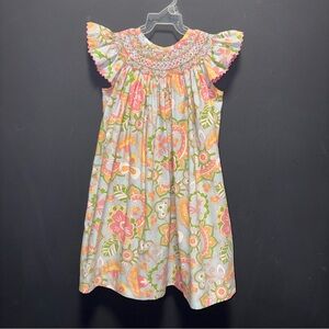 Stellybelly Girls 3T Floral Smocked Dress Ruffled Sleeves